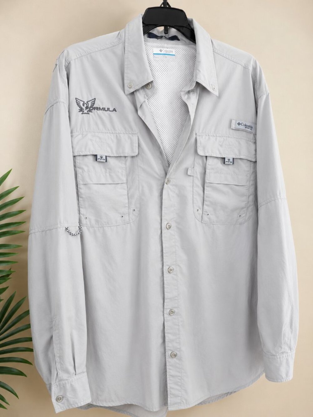 Columbia PFG Omni-Shade Vented Fishing Shirt Gray Men's L